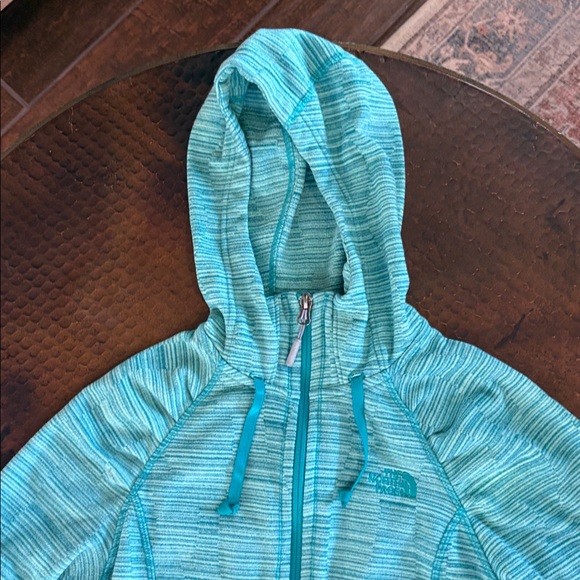 North Face Striped Hoodie Mezzaluna Zippered Jacket Size small Green EUC - Picture 3 of 9